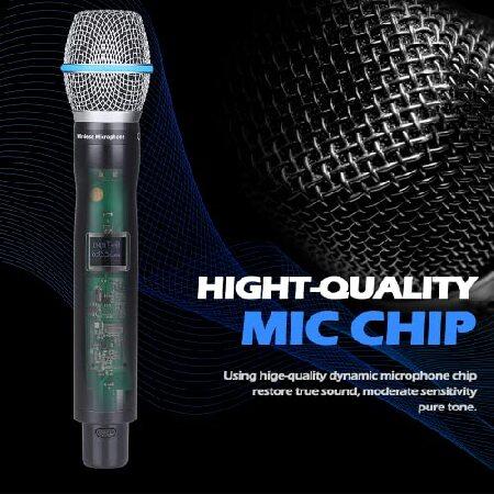 BOMGE uhf Metal Dual Handheld Wireless Microphones ＆ Systems for Karaoke,Singing, Meeting, Party, Church, DJ, Wedding, 200ft 240U