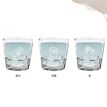 Miss良 燒酒杯 剪刀 石頭 布 韓式燒酒杯 清酒杯 3件套 水杯 玻璃杯 文創風格 禮物 現貨 可客製化訂做