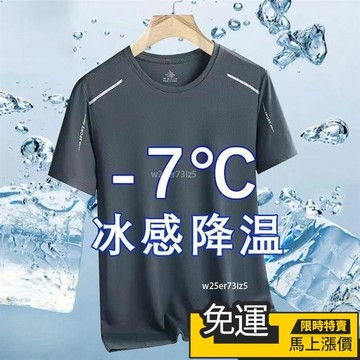 🔥 熱賣🔥速乾圓領 男裝T恤 短袖衣服 男冰絲 男短袖t恤 速乾衣 吸濕排汗衫 女運動 上衣修身 冰絲上衣