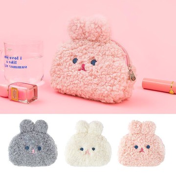 小兔嘰貝殼包 可愛軟萌零錢包 少女心毛絨包包 兔子造型