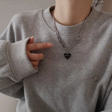 2天到貨🌈不規則愛心拼接鍊項鍊頸鍊韓系INS冷淡風不銹鋼合金材質氣質簡約百搭鎖骨項鍊陷阱風情侶項鍊男女款中性通用配件裝飾