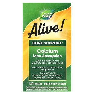 Nature's Way, Alive! 特大吸收鈣片，120 片