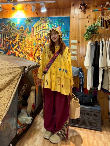 【熱門預購】刺繡民族風棉質襯衫 (3色)   ILL-5202