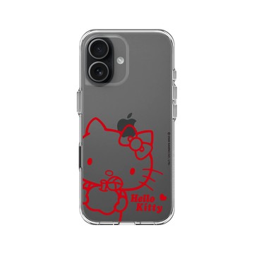 iPhone 17 Clear Case（相機按鈕） 透明 - 三麗鷗-Hello Kitty - 簡約系列-蘋果咬一口