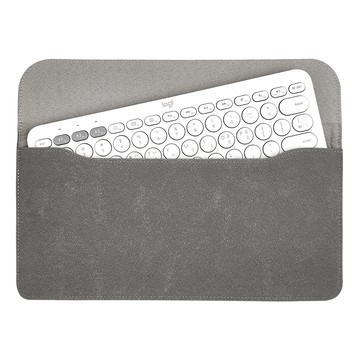 BOHO 藍牙鍵盤便攜絨面保護套 相容於羅技 K380 MX Keys Mini  15.5 x 31 cm  1個  炭灰色