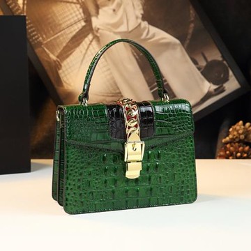 專柜正品女包新款2023包包女時尚真皮鱷魚紋手提包單肩斜挎小包包