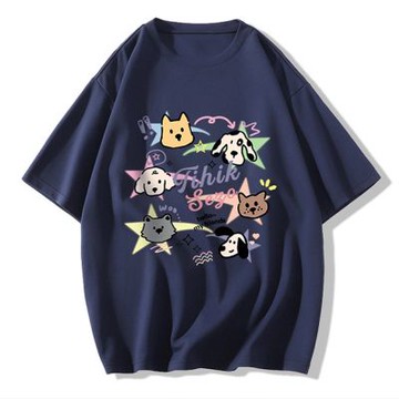 [韓國K.W.]現貨韓國天絲棉藍空萬里涼爽透氣上衣T恤(涼感/造型/休閒/印花)