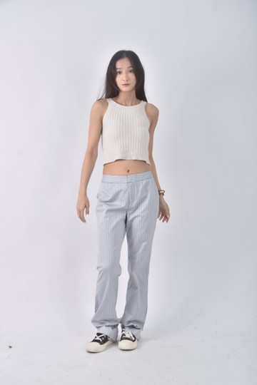 (L) banana republic質感西裝棉質純棉藍色長褲