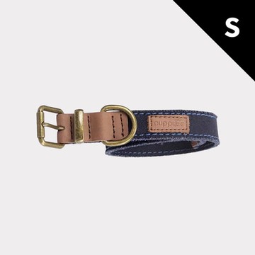 puppytie 牛仔藍 帆布-S 寵物項圈 (狗項圈 貓項圈 安全項圈 防勒 可調整脖圍)