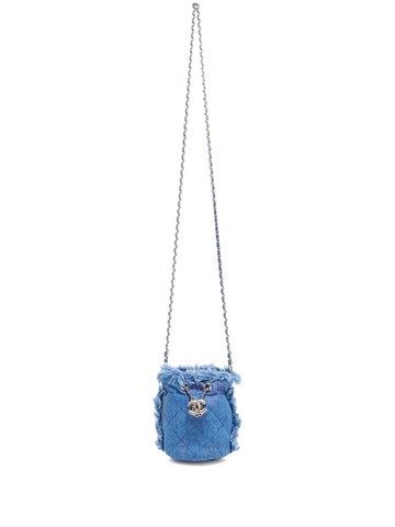 CHANEL Pre-Owned - 2021 mini denim bucket bag - women - Denim - One Size - Blue