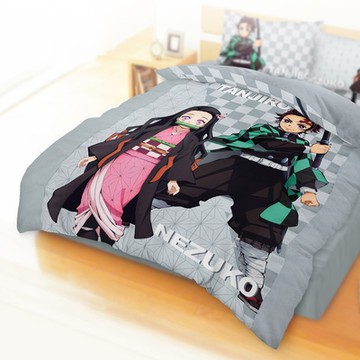 享夢城堡 雙人兩用被套6x7-鬼滅之刃 炭治郎與禰豆子-灰