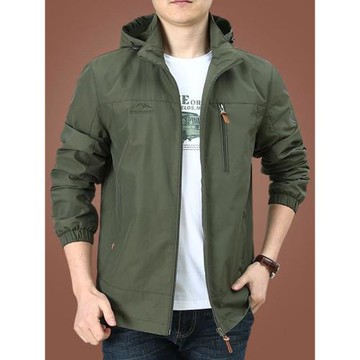 男士休閑夾克中老年男裝爸爸春裝上衣沖鋒服外套男春秋季寬松褂子