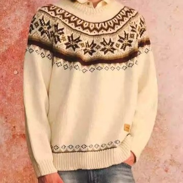 美式潮流帥氣圓領毛衣針織衫男秋冬季新款打底衫緊身上衣男