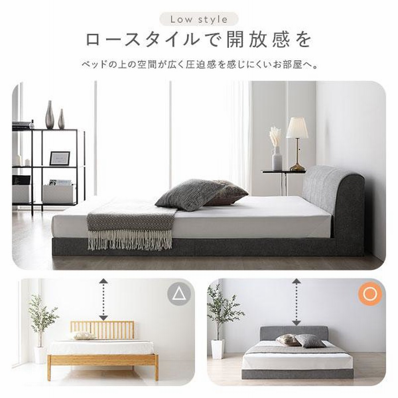 シングルベッド(ローベッド)グレー ネルコンシェルジュ ゼスト ローベッド すのこベッド シングル
