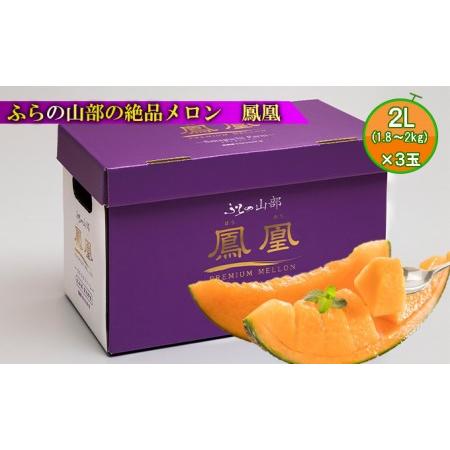 ふるさと納税 ふらの山部の絶品メロン『鳳凰』 2L（1.8〜2kg）×3玉（坂口農産） 北海道富良野市