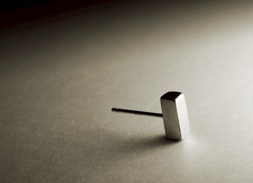 小長方條純銀耳環(單支/一對)