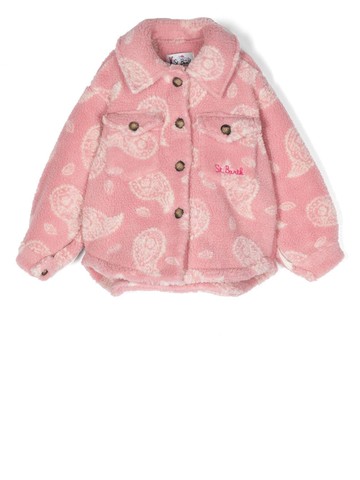 MC2 Saint Barth Kids - embroidered-logo fleece jacket - kids - Polyester/Polyacrylic/Polyester - 8 yrs - Pink