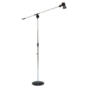 YHY 永鴻億 直斜兩用型高級麥克風架+夾頭+圓形底座 電鍍鉻色 MK-132 台灣製造  1組