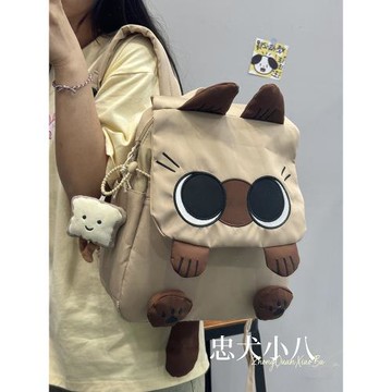可愛卡通暹羅貓雙肩包日系ins小眾輕便小書包女生大學生電腦背包