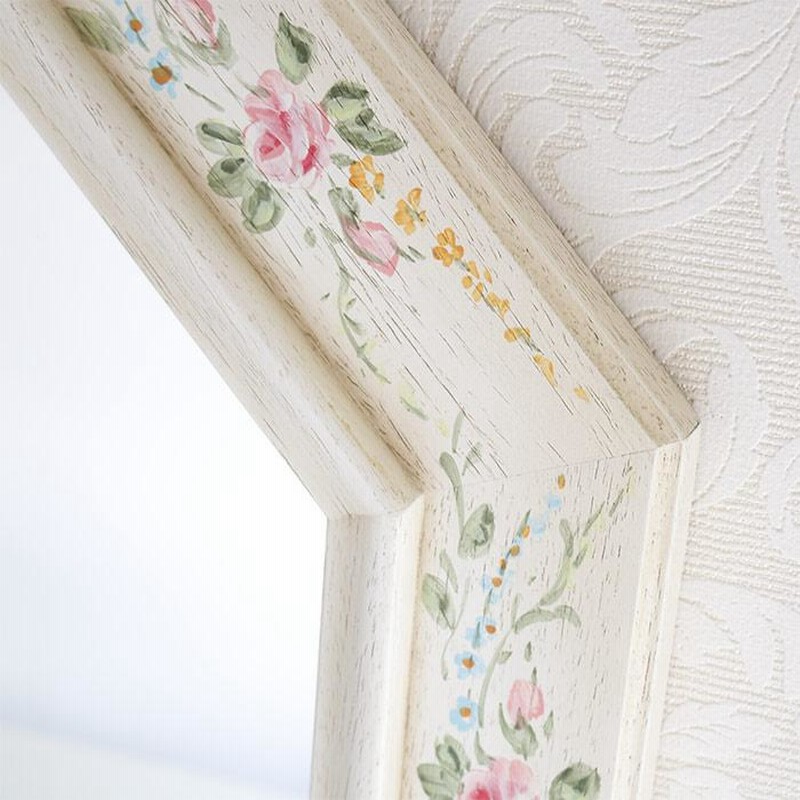 イタリア製 アンティーク調 八角ミラー 壁掛け 鏡 花模様 ウォールミラー イタリア製 アンティーク調 八角ミラー 壁掛け 鏡 花模様