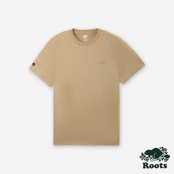 Roots男裝- ROOTS TONAL LABEL 短袖上衣-咖色
