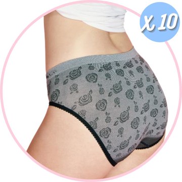 【京美】健康竹炭銀纖維涼感女內褲(三角/平口) 10件組