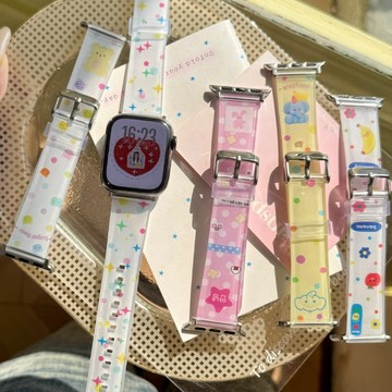 適用於 Apple watch 11 10 9 8 7 6 彩點小物語 TPU 卡通錶帶 蘋果42 44 45 46mm