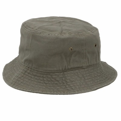 ノーブランド No Brand NEWHATTAN ニューハッタン #1500 stonewash BUCKET HAT solid （オリーブ）