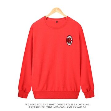 AC米蘭足球俱樂部運動訓練隊服圓領套頭衛衣寬松男休閑春秋上衣服