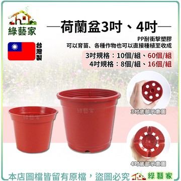 【綠藝家】荷蘭盆.栽培盆-3吋.4吋
