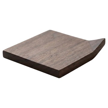 折角原木杯墊  胡桃木  10 x 10 x 1cm  1個