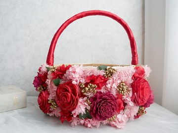 乾燥花喜糖籃【胭脂凝香】送客/客製化/婚禮用品/野餐籃