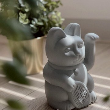 沉穩守財 百搭好運【WUZ屋子】DONKEY 幸運繽紛招財貓-灰色