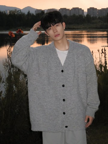 美式V領針織開衫男冬季潮牌復古純色休閑上衣慵懶風情侶毛衣外套【步行者戶外生活館】