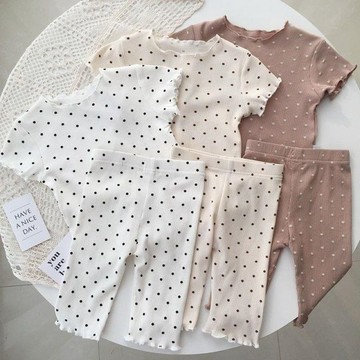 mori🎀mori現貨當天出貨🎀嬰兒睡衣套裝春秋長袖寶寶莫冰絲棉薄款家居服女童夏空調服兩件套