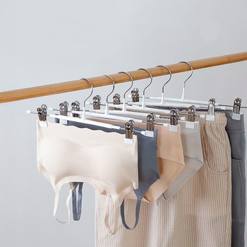 [10入組] 無痕衣架 金屬衣架 衣夾 褲夾 褲架 褲子衣架 衣架夾 裙夾 防風衣架 褲夾衣架 褲裙夾