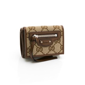 Gucci 老花短夾&零錢包(Balenciaga聯名) (內側小脫皮/外側邊脫皮)