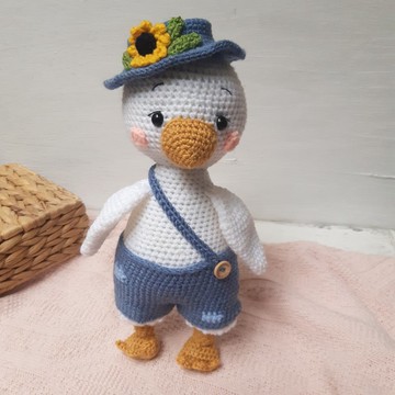 鵝玩具毛絨玩具毛絨玩具動物玩具農舍家居裝飾鉤針編織玩具