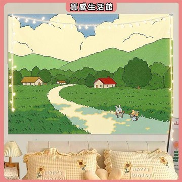 北歐風掛毯掛布 掛布 掛毯 背景布ins小清新背景布掛布治愈系可愛卡通宿舍改造墻布臥室裝飾掛毯 居家裝飾 臥室裝扮