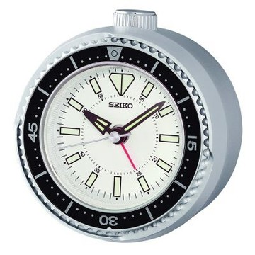 SEIKO 精工 鮪魚罐頭 白水鬼 滑動式秒針嗶嗶聲靜音貪睡造型鬧鐘 QHE207S_SK045