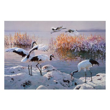 【御畫房】鶴舞 國家一級畫師手繪油畫60×90cm(VF-87)