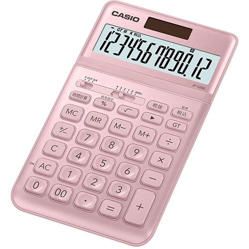 カシオ計算機 CASIO スタイリッシュ電卓 ジャストタイプ12桁 ピンク JF-S200-PK-N  l