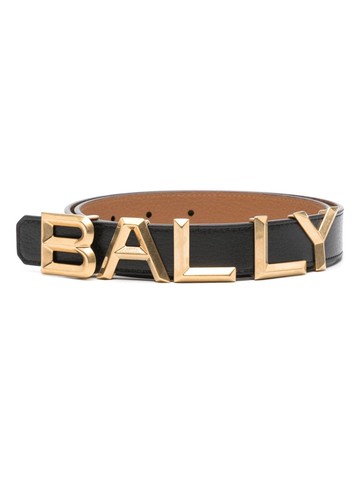 Bally - logo-lettering leather belt - women - Calf Leather - 80 - Black