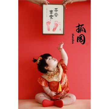 周歲禮服男女寶寶夏季短袖包P衣嬰兒百日宴中式連體薄款抓周冠衣