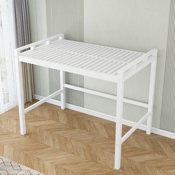 網紅家用高架床定制省空間上床下空鐵藝床小戶型單上層雙人閣樓床 YJ/101 免運 快速出貨