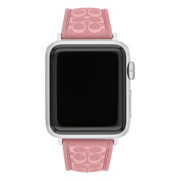 COACH Apple Watch 錶帶 38/40/41mm 適用 矽膠錶帶- 粉紅色(不含手錶)