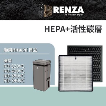適用 Hitachi 日立 RD-520VC RD-460VC RD-380VC RD-340VC 清淨除濕機 HEPA+活性碳 濾網 濾芯 濾心