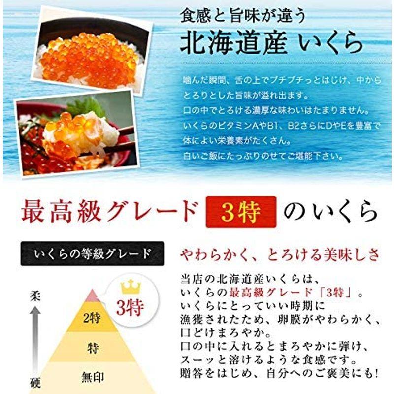 魚耕 いくら 醤油漬け 1kg 500g×2 北海道 最高級3特グレード 冷凍 ギフト