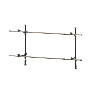 IRIS OHYAMA 愛麗思歐雅瑪 木紋頂天立地窗框曬衣架  W110~190 x D38 x H110~190cm  黑色