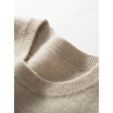 新品商務休閑圓領羊絨衫男士基礎款長袖套頭山羊絨毛衣針織衫